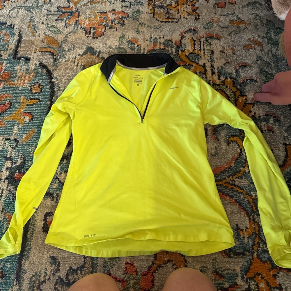 Nike Neon Yellow Half-Zip Top